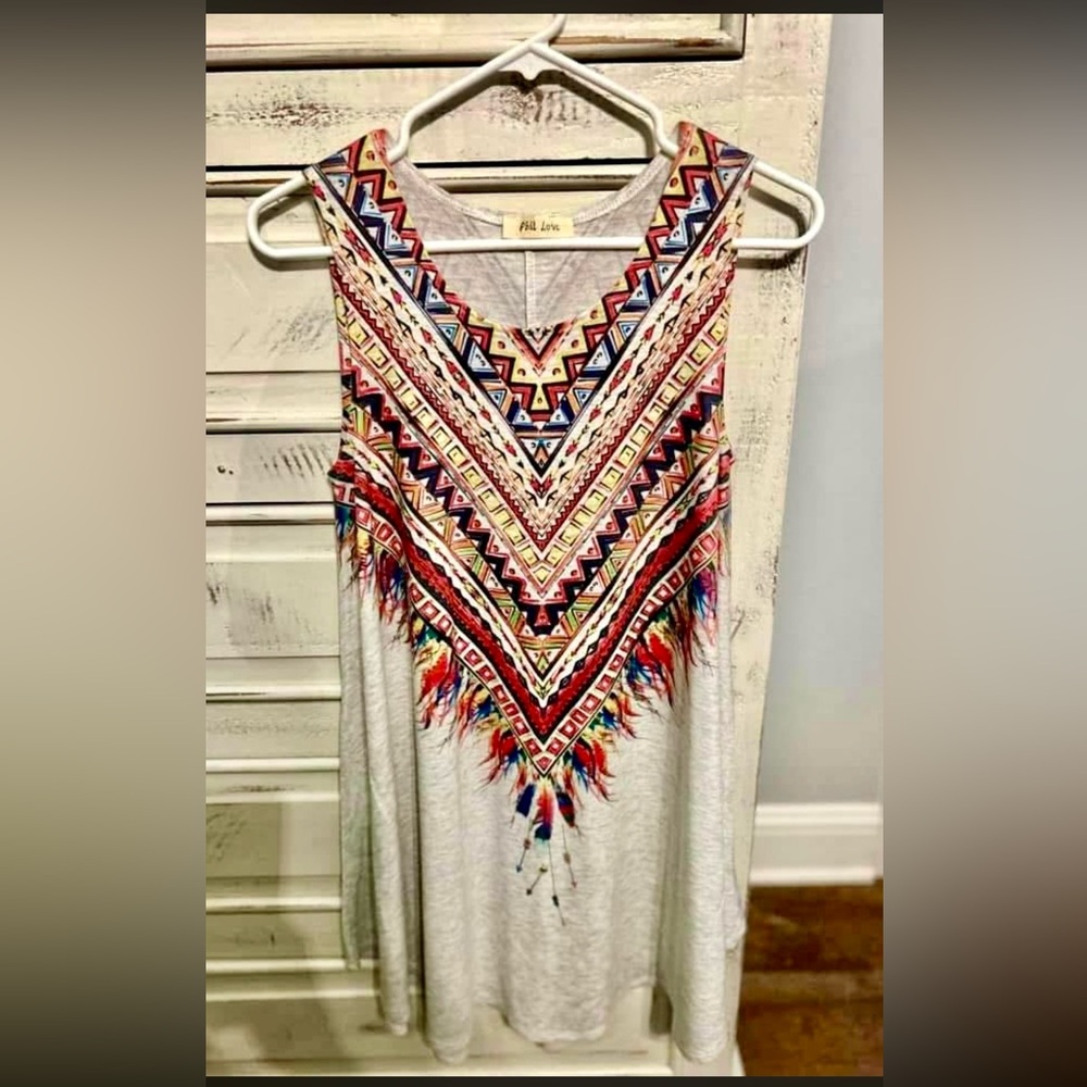 Tribal Print Sleeveless Dress